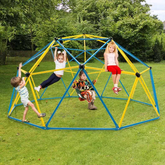 10 Feet Dome Climber with Swing and 800 Lbs Load Capacity-Multicolor - Color: Multicolor