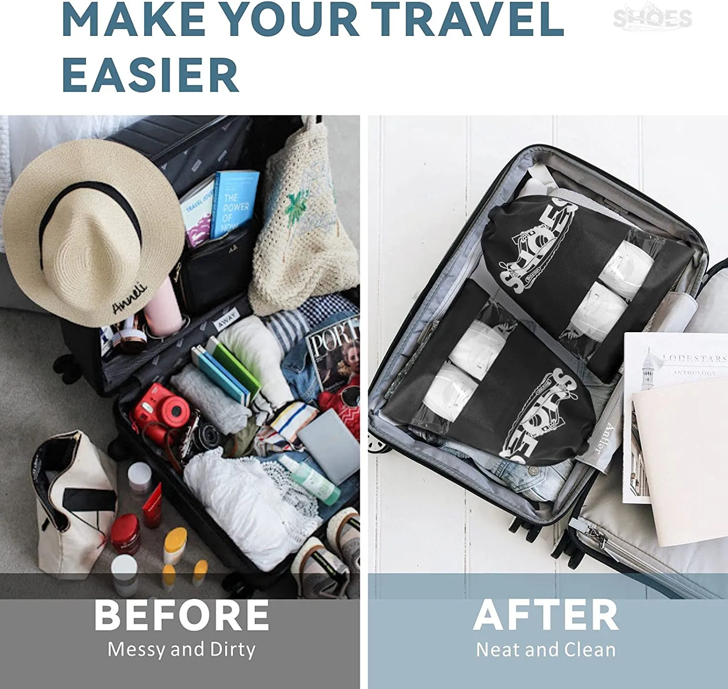 12PCS Travel Shoe Bags
