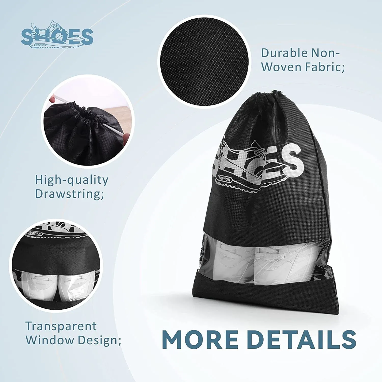 12PCS Travel Shoe Bags