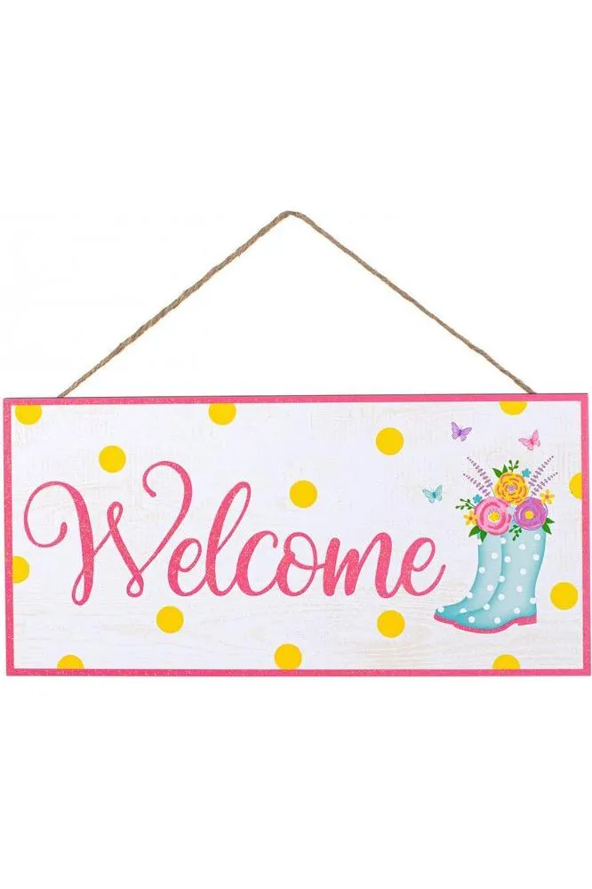 12" Wood Sign: Welcome Boots