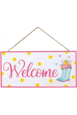 12" Wood Sign: Welcome Boots