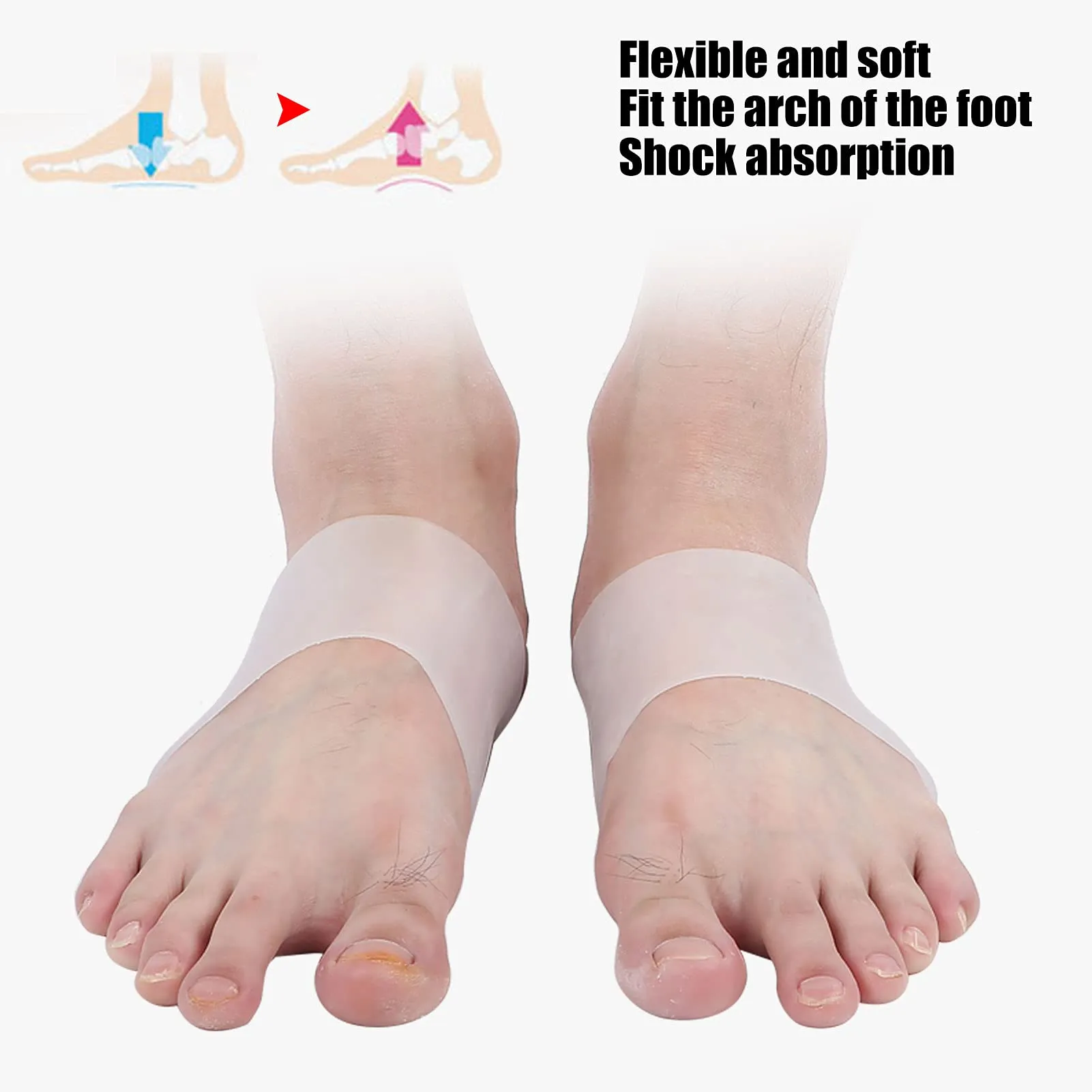 2 pairs of Arch Support Flatfoot insoles, Arch Support Insoles for flat feet, Elastic Orthopedic Socks Footbed Enhancer(#2) #2