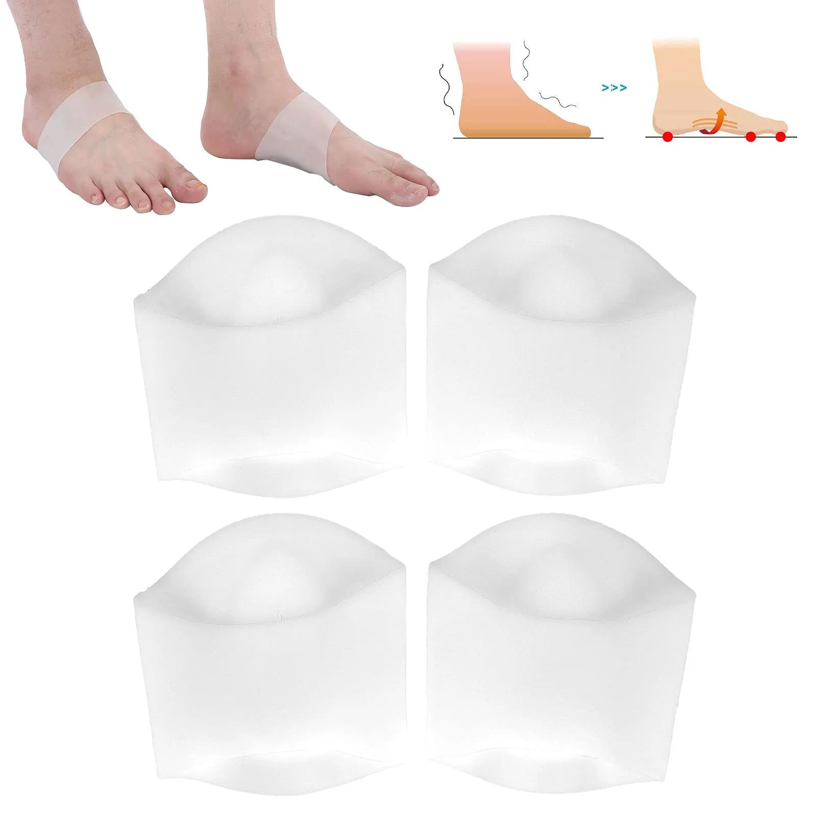 2 pairs of Arch Support Flatfoot insoles, Arch Support Insoles for flat feet, Elastic Orthopedic Socks Footbed Enhancer(#2) #2