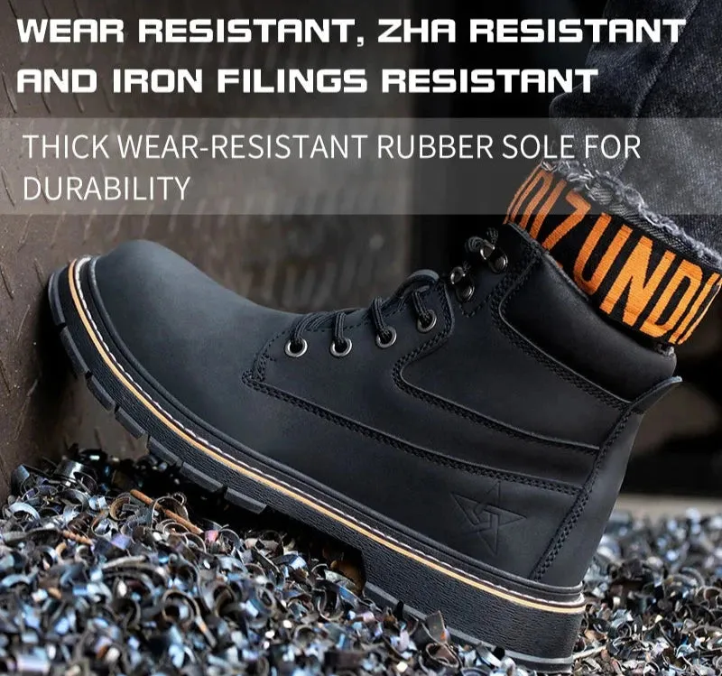 2024 Winter Safety Boots for Men - Plush, Waterproof, Steel Toe, Indestructible, Anti-Smashing, Puncture-Proof Footwear