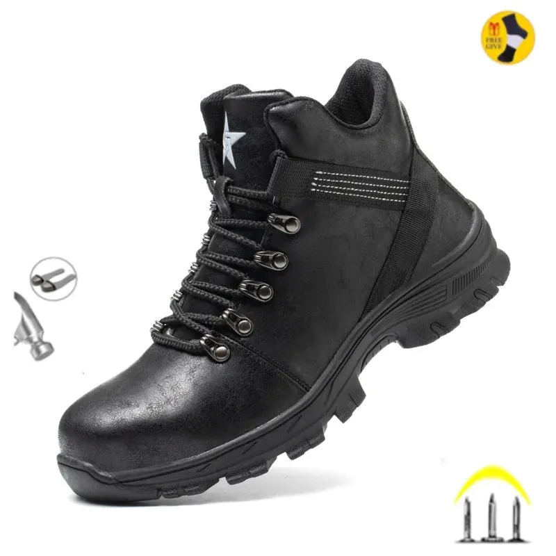 2024 Winter Safety Boots for Men - Plush, Waterproof, Steel Toe, Indestructible, Anti-Smashing, Puncture-Proof Footwear