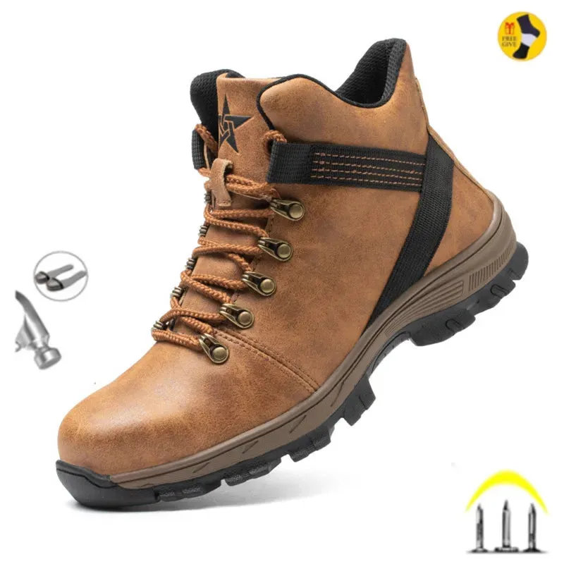 2024 Winter Safety Boots for Men - Plush, Waterproof, Steel Toe, Indestructible, Anti-Smashing, Puncture-Proof Footwear