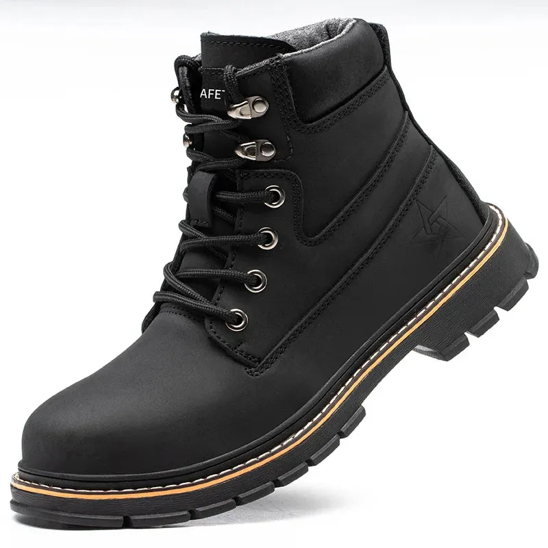 2024 Winter Safety Boots for Men - Plush, Waterproof, Steel Toe, Indestructible, Anti-Smashing, Puncture-Proof Footwear