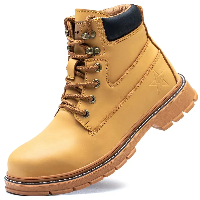 2024 Winter Safety Boots for Men - Plush, Waterproof, Steel Toe, Indestructible, Anti-Smashing, Puncture-Proof Footwear