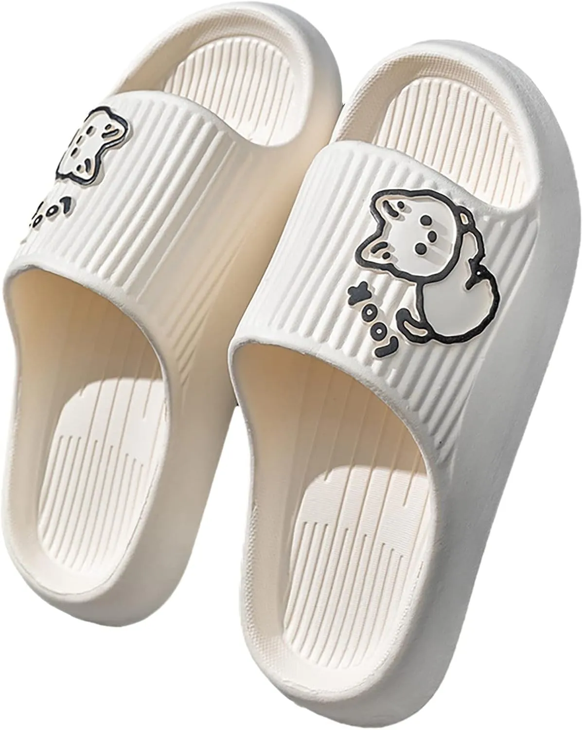 2025 Summer Cloud Slides Slippers for Women Cartoon Print Soft Flat Soled Shower Slide Sandal Lime Slippers for Women