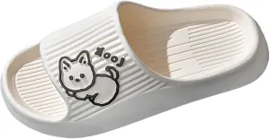 2025 Summer Cloud Slides Slippers for Women Cartoon Print Soft Flat Soled Shower Slide Sandal Lime Slippers for Women