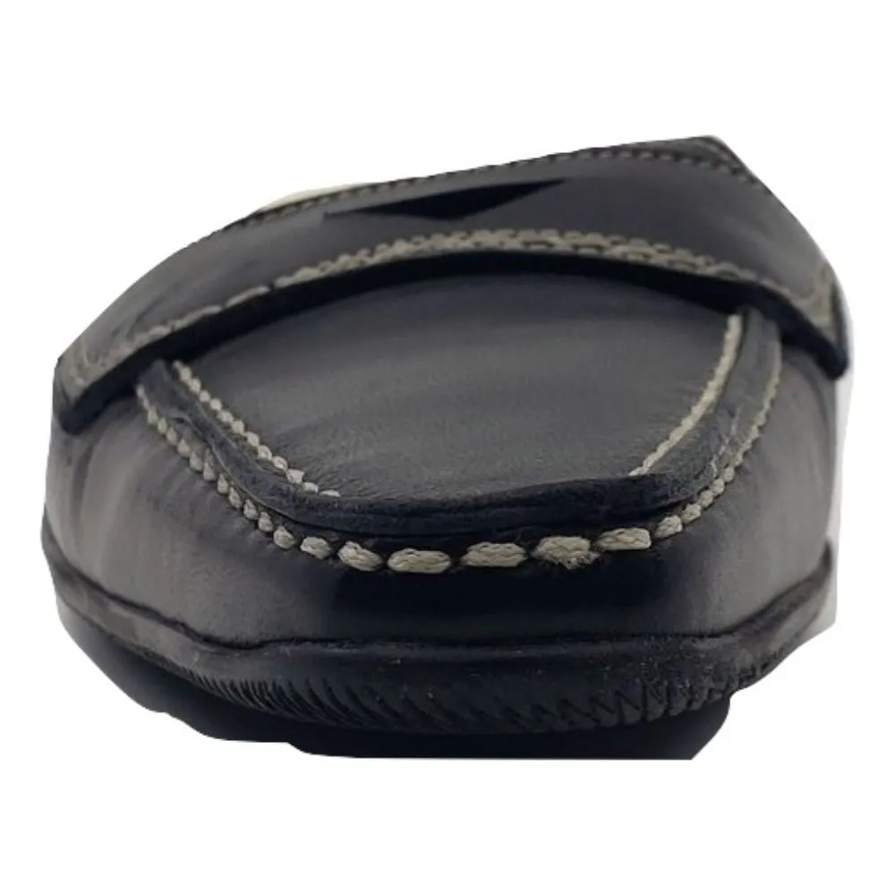 221432 Softy Black Leather AGL Slingback Mules
