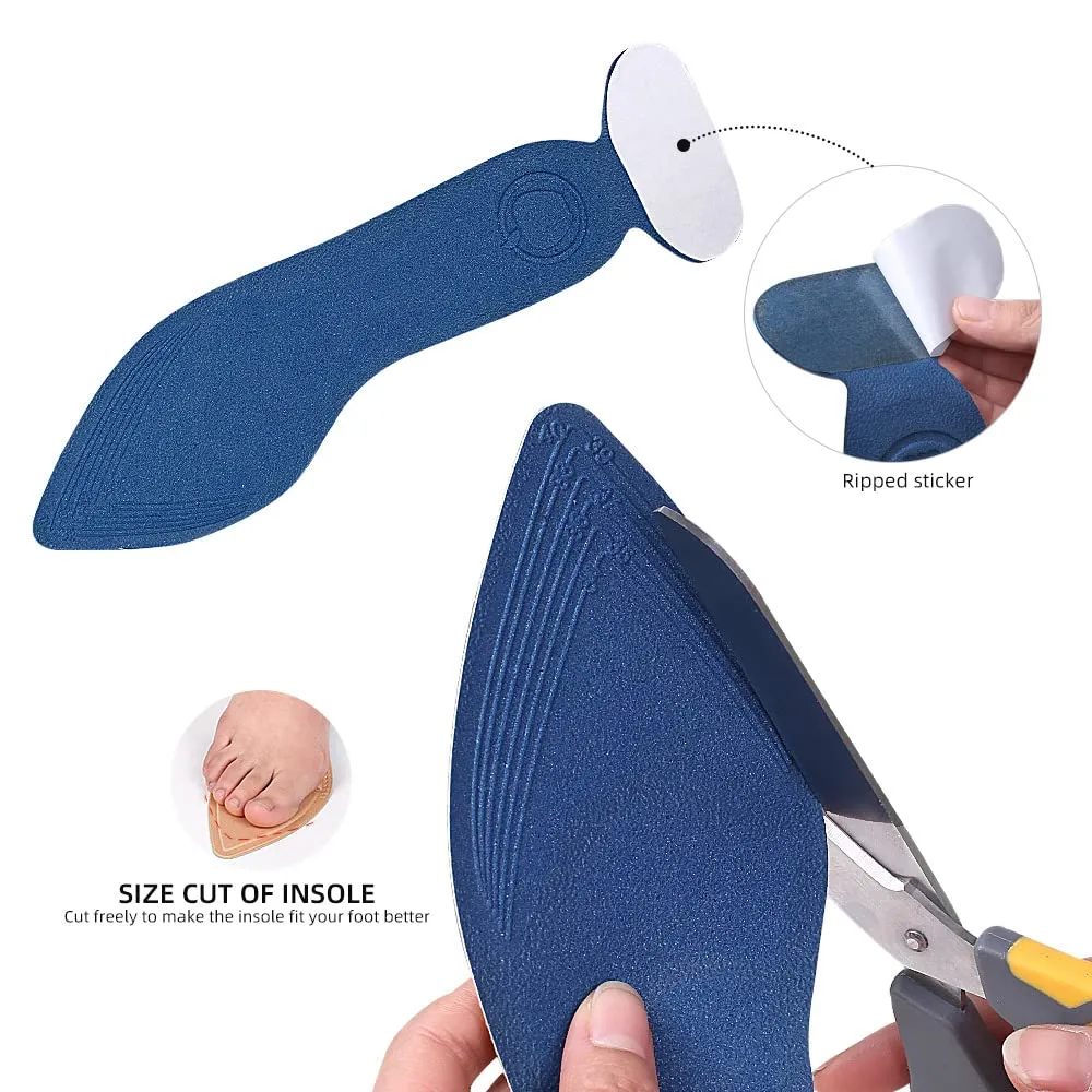 3 Pair Insoles, Breathable Sponge Insole, Heel Cushions with Heel Grip High Heel Shoe Insoles for Women Loose Shoes, Foot Pain, Metatarsal Pain, Arch Pain, Heel Sore & Heel Spurs Women's5-8(Tip)