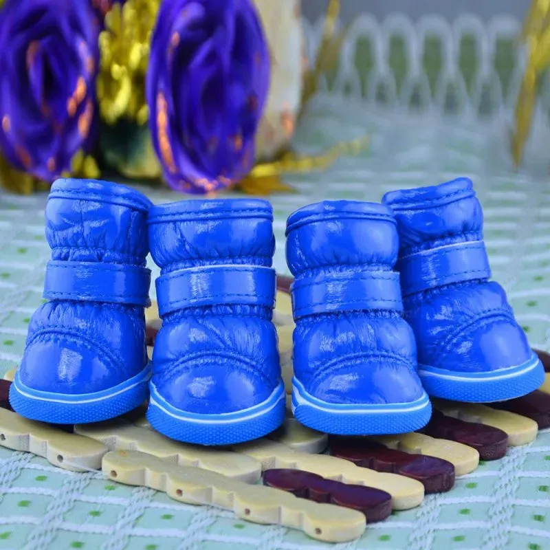 4Pcs/Set Winter Pet Dog Shoes | Warm Snow Boots | Waterproof & Non-Slip Casual Shoes for Small Dogs | Ideal for Chihuahua, Pug