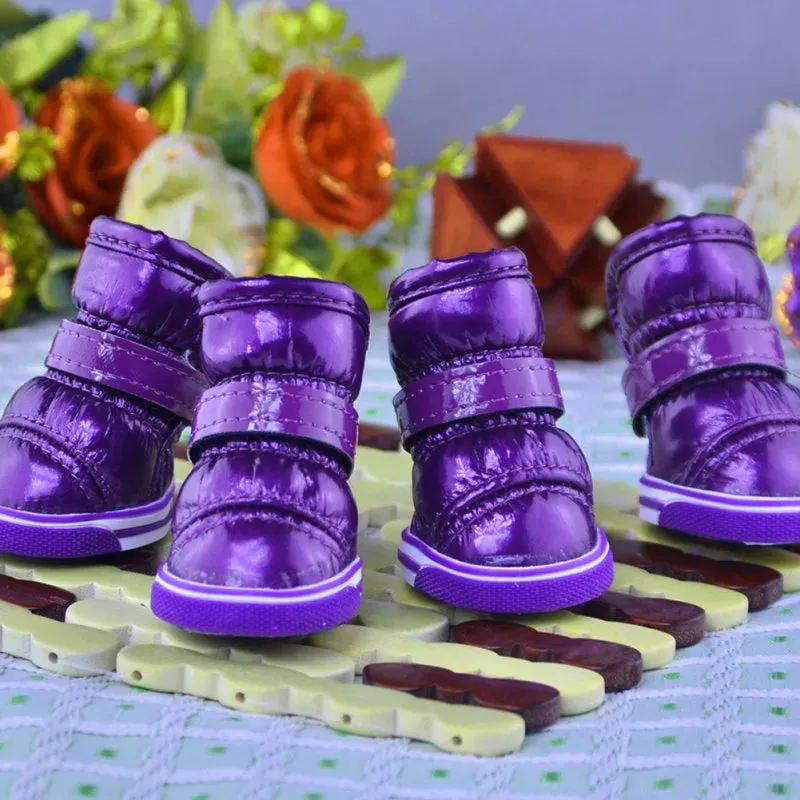 4Pcs/Set Winter Pet Dog Shoes | Warm Snow Boots | Waterproof & Non-Slip Casual Shoes for Small Dogs | Ideal for Chihuahua, Pug