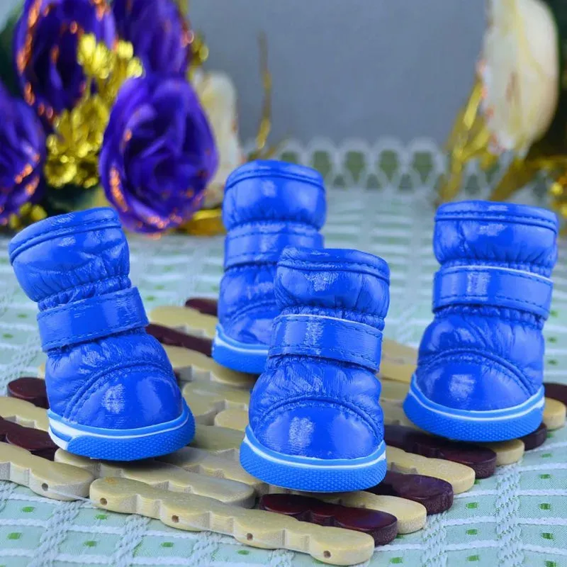 4Pcs/Set Winter Pet Dog Shoes | Warm Snow Boots | Waterproof & Non-Slip Casual Shoes for Small Dogs | Ideal for Chihuahua, Pug