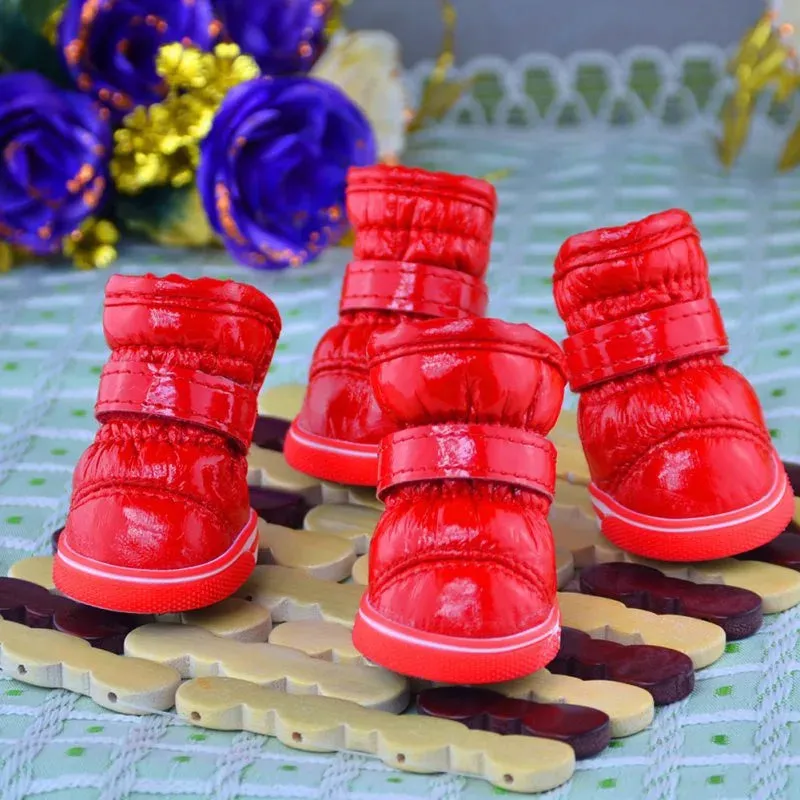 4Pcs/Set Winter Pet Dog Shoes | Warm Snow Boots | Waterproof & Non-Slip Casual Shoes for Small Dogs | Ideal for Chihuahua, Pug