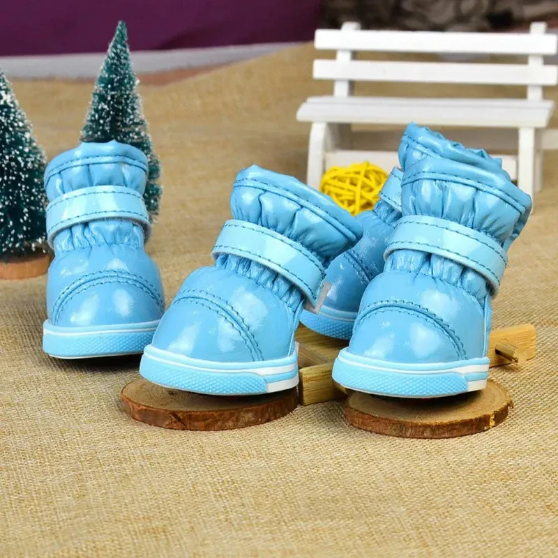 4Pcs/Set Winter Pet Dog Shoes | Warm Snow Boots | Waterproof & Non-Slip Casual Shoes for Small Dogs | Ideal for Chihuahua, Pug