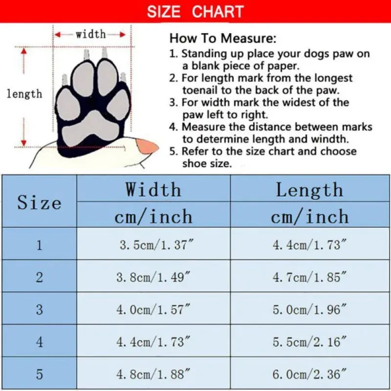 4Pcs/Set Winter Pet Dog Shoes | Warm Snow Boots | Waterproof & Non-Slip Casual Shoes for Small Dogs | Ideal for Chihuahua, Pug
