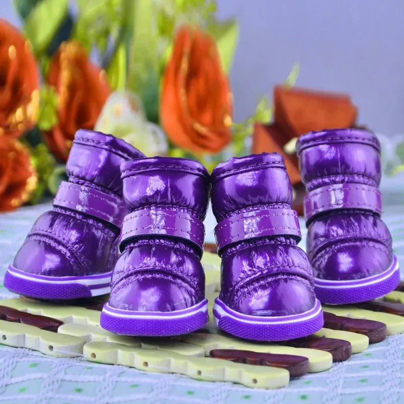 4Pcs/Set Winter Pet Dog Shoes | Warm Snow Boots | Waterproof & Non-Slip Casual Shoes for Small Dogs | Ideal for Chihuahua, Pug