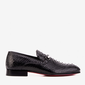 The Viper Black Python Skin Leather Bit Loafer Men Shoe Elevated Comfort All-day style