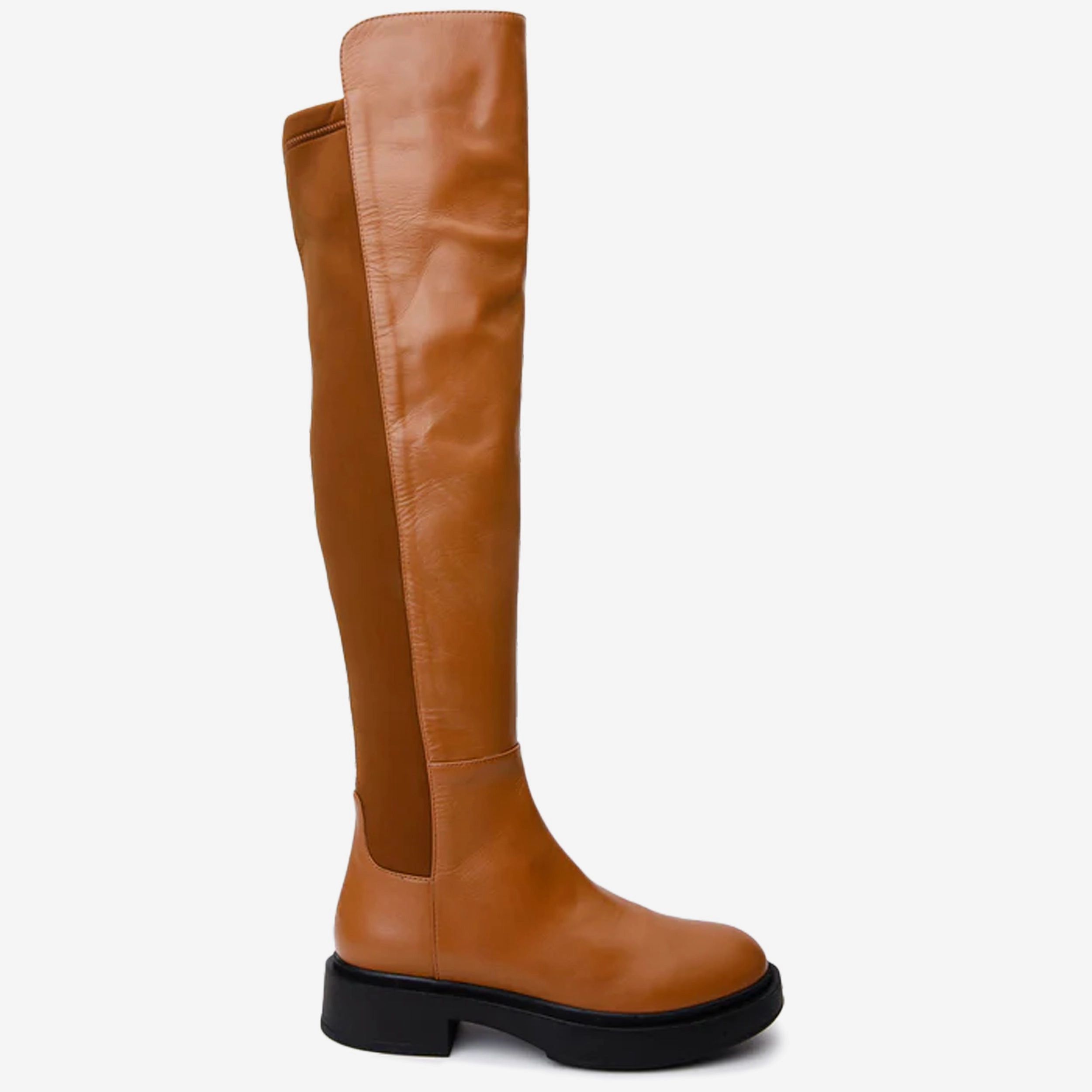 The  Harmony Belle Tan Leather Knee High Women Boot All Weather Mountain Hike Durable Shell All Day Worker