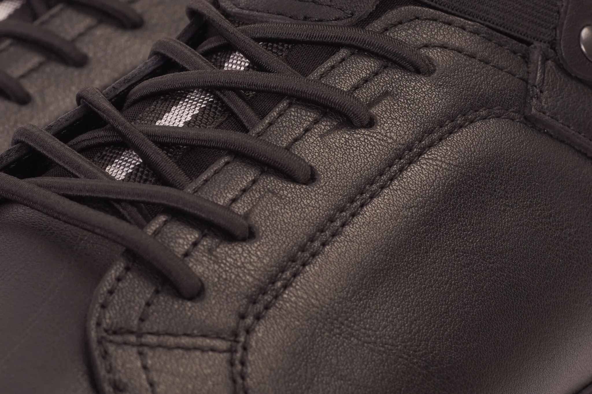 The Mumbai Black Leather Men Sneaker Final Sale! Adjustable Lace Closure