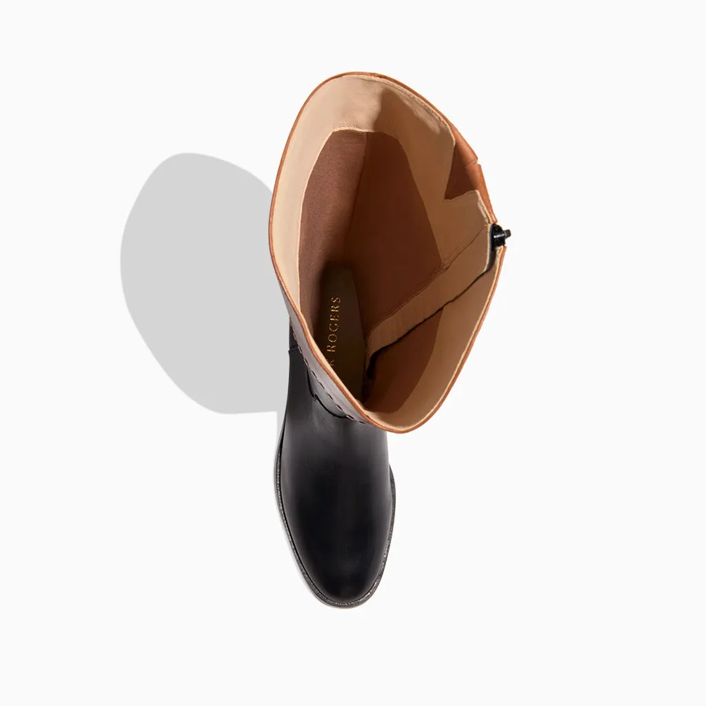 Adaline Leather Knee High Riding Boot Mid Cut Air Move