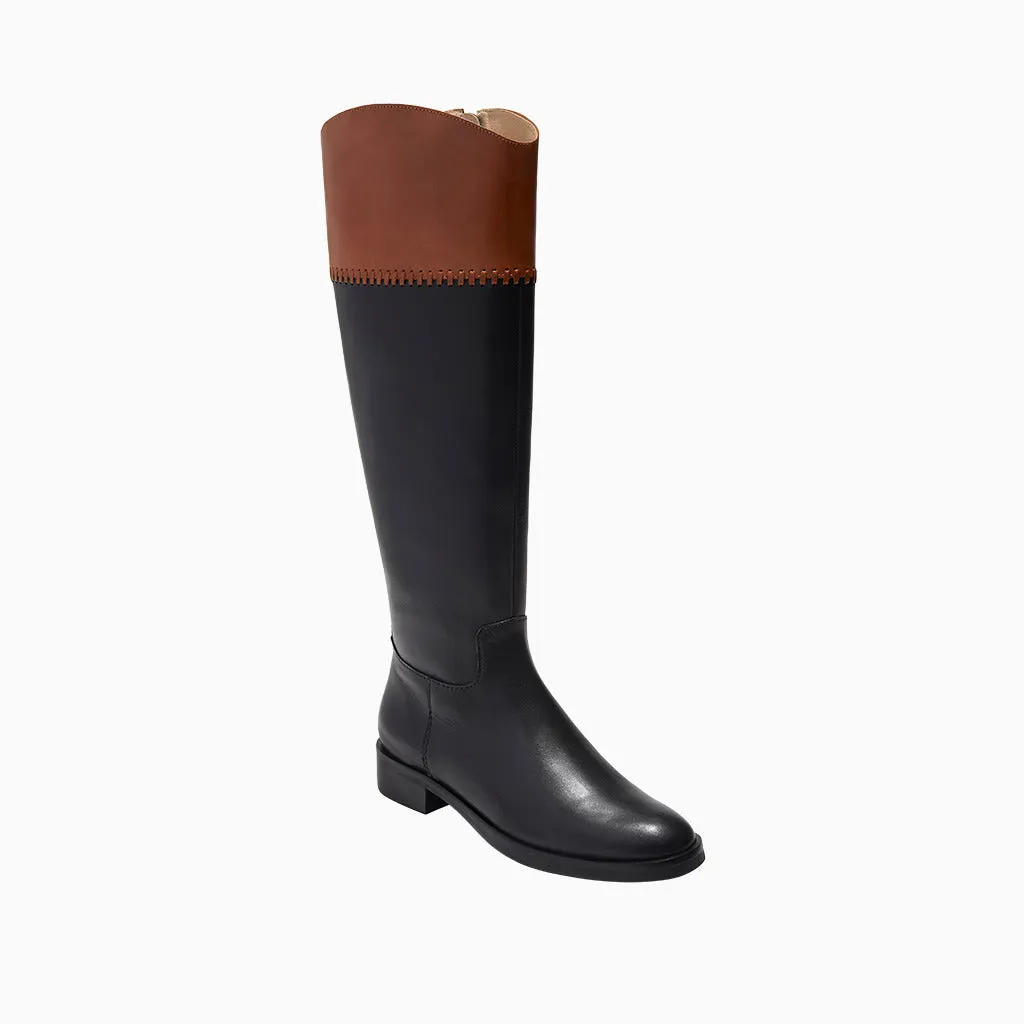 Adaline Leather Knee High Riding Boot Work Terrain Protective Finish Outdoor Trek