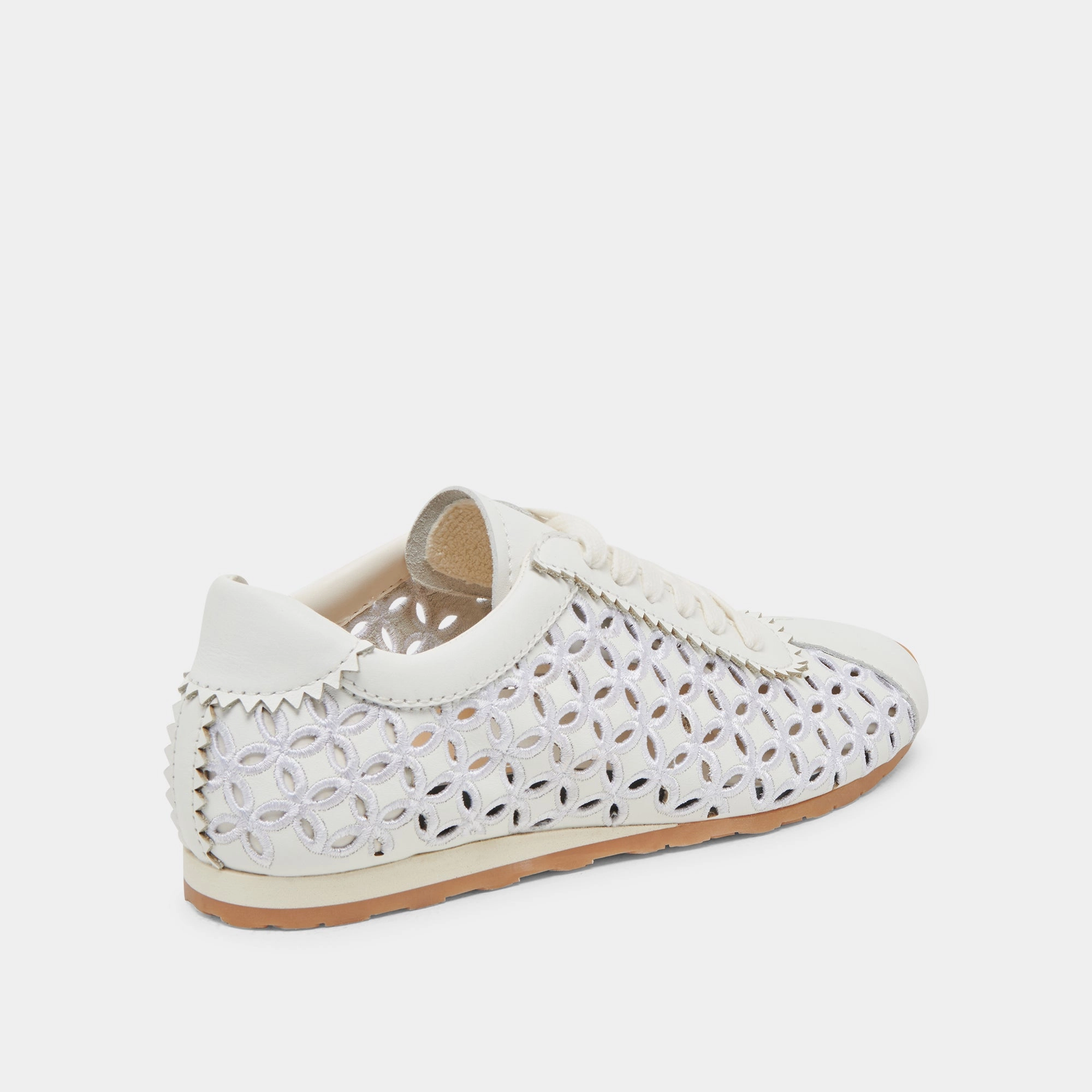 DANIE EYELET PERF SNEAKERS TRUE WHITE LEATHER Rubber Traction Grip