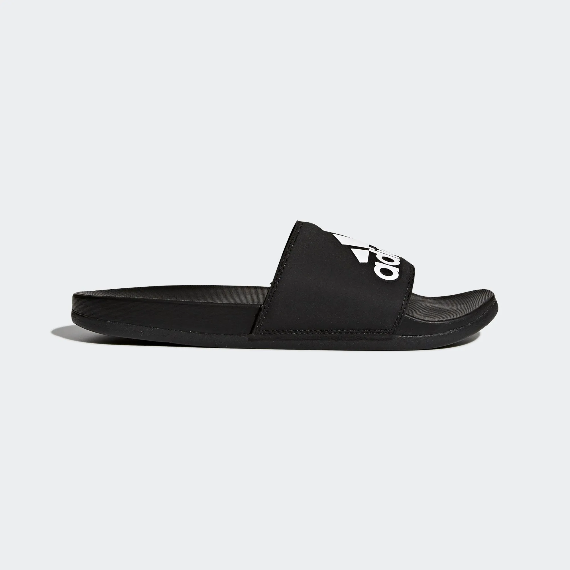 Adidas Adilette Cloudfoam Comfort Slides 3 Stripe Logo (Core Black/Cloud White)(CG3425)