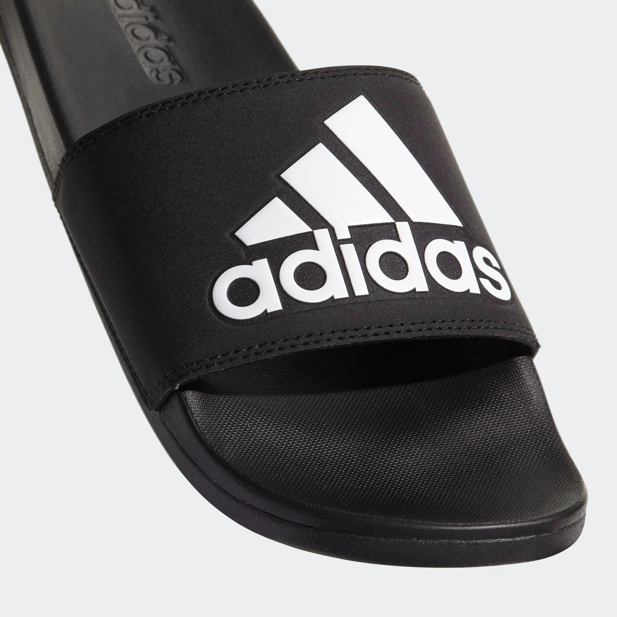 Adidas Adilette Cloudfoam Comfort Slides 3 Stripe Logo (Core Black/Cloud White)(CG3425)