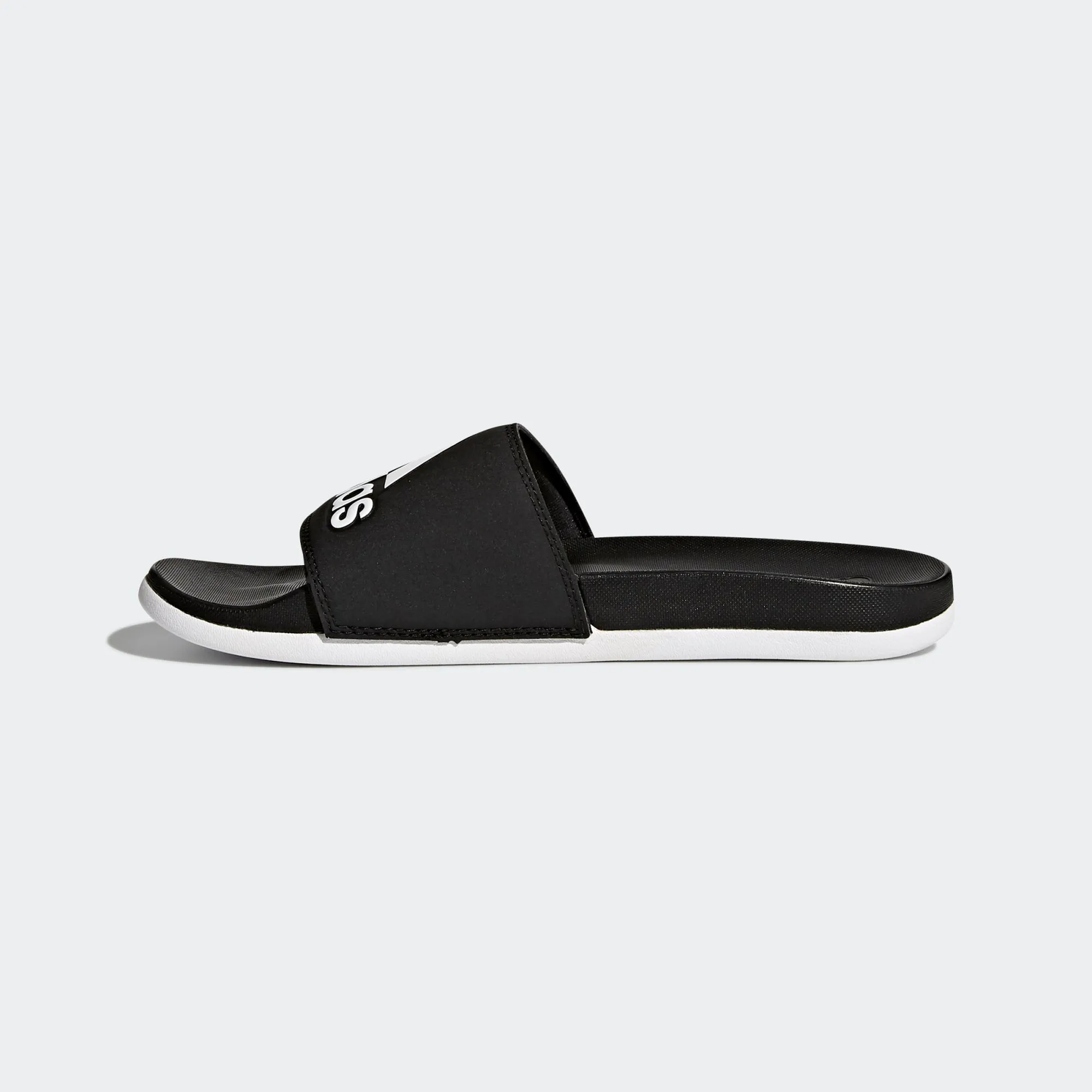 Adidas Adilette Cloudfoam Comfort Slides 3 Stripe Logo (Core Black/Cloud White)(CG3427)