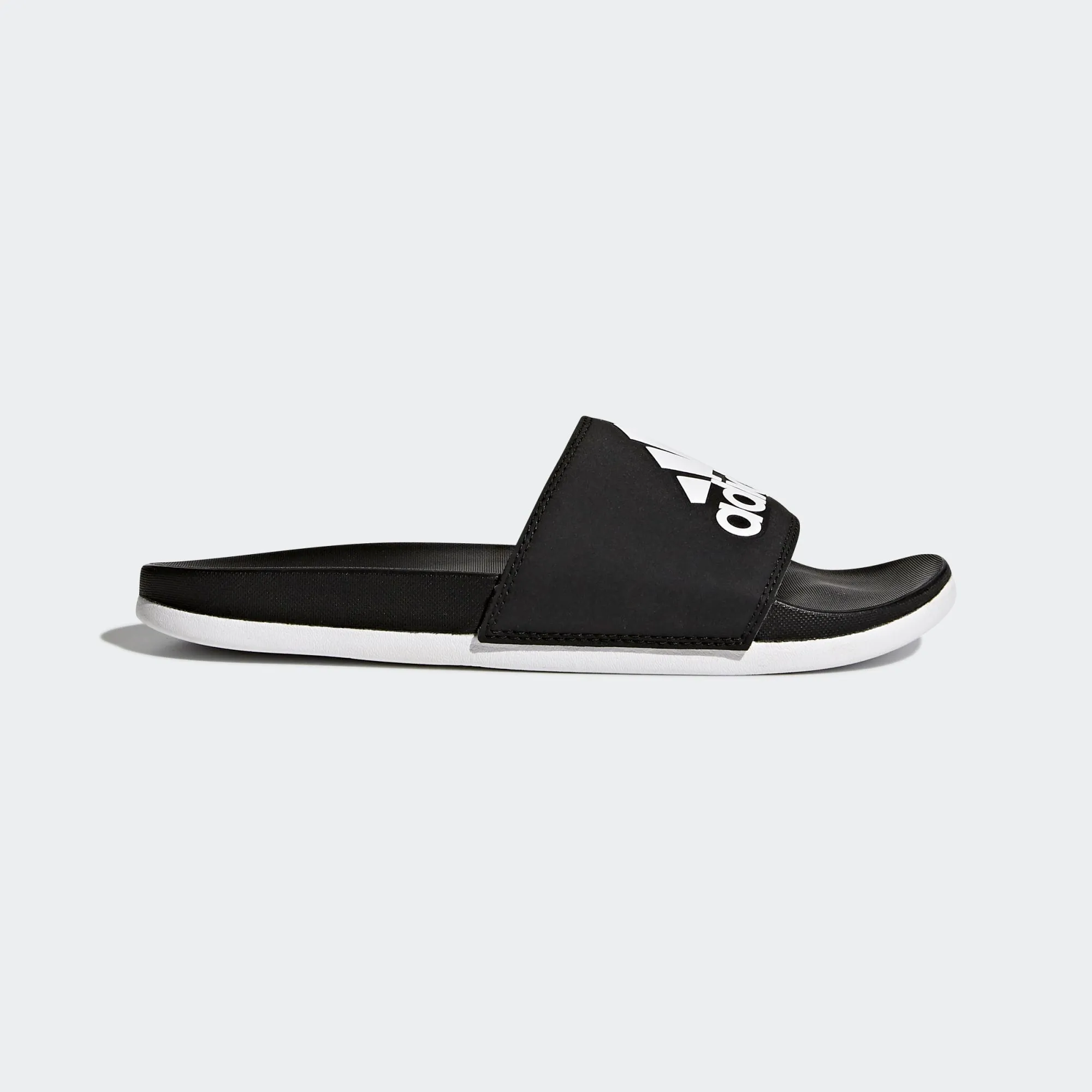 Adidas Adilette Cloudfoam Comfort Slides 3 Stripe Logo (Core Black/Cloud White)(CG3427)