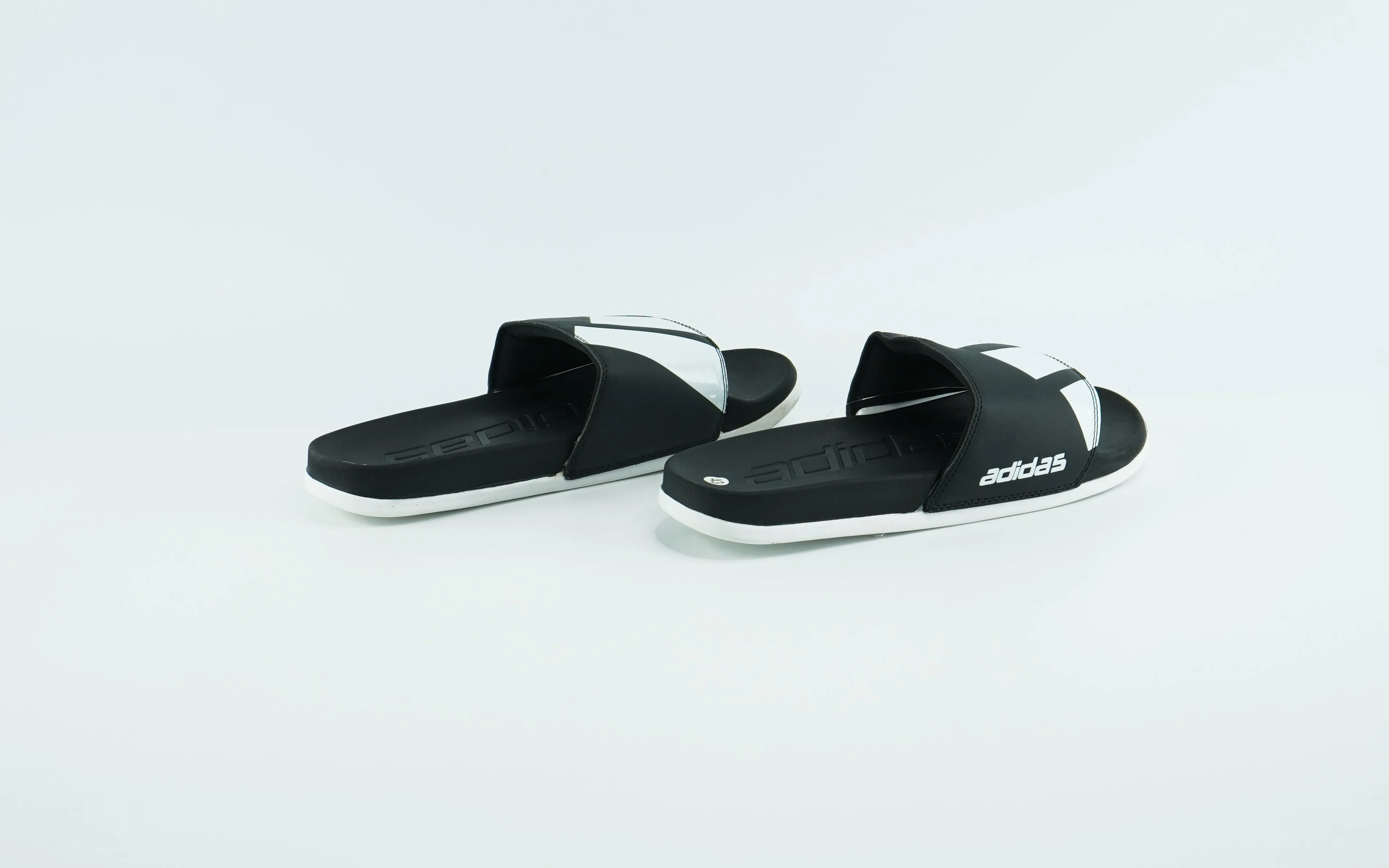 Adidas Black And white Slides For Men