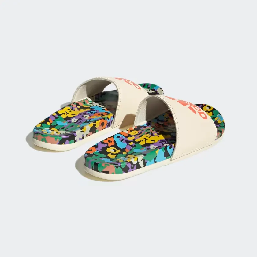 Adidas Women's Adilette Comfort Slides - Ecru Tint / Coral Fusion