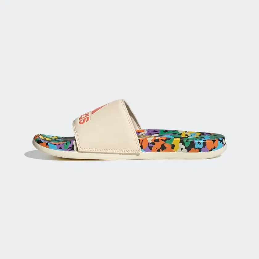 Adidas Women's Adilette Comfort Slides - Ecru Tint / Coral Fusion