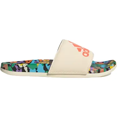 Adidas Women's Adilette Comfort Slides - Ecru Tint / Coral Fusion