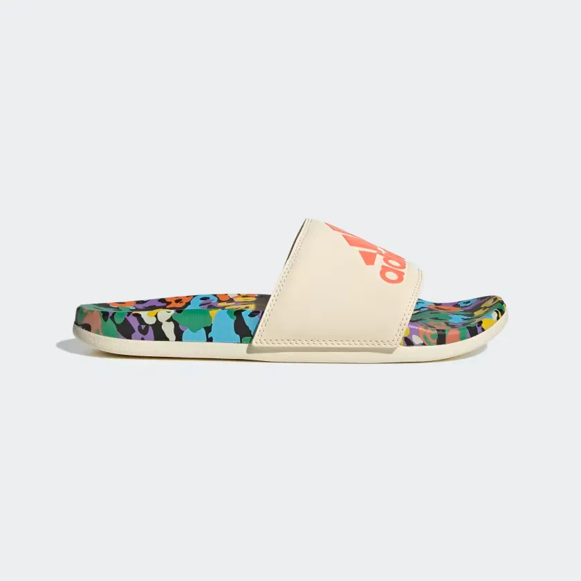 Adidas Women's Adilette Comfort Slides - Ecru Tint / Coral Fusion