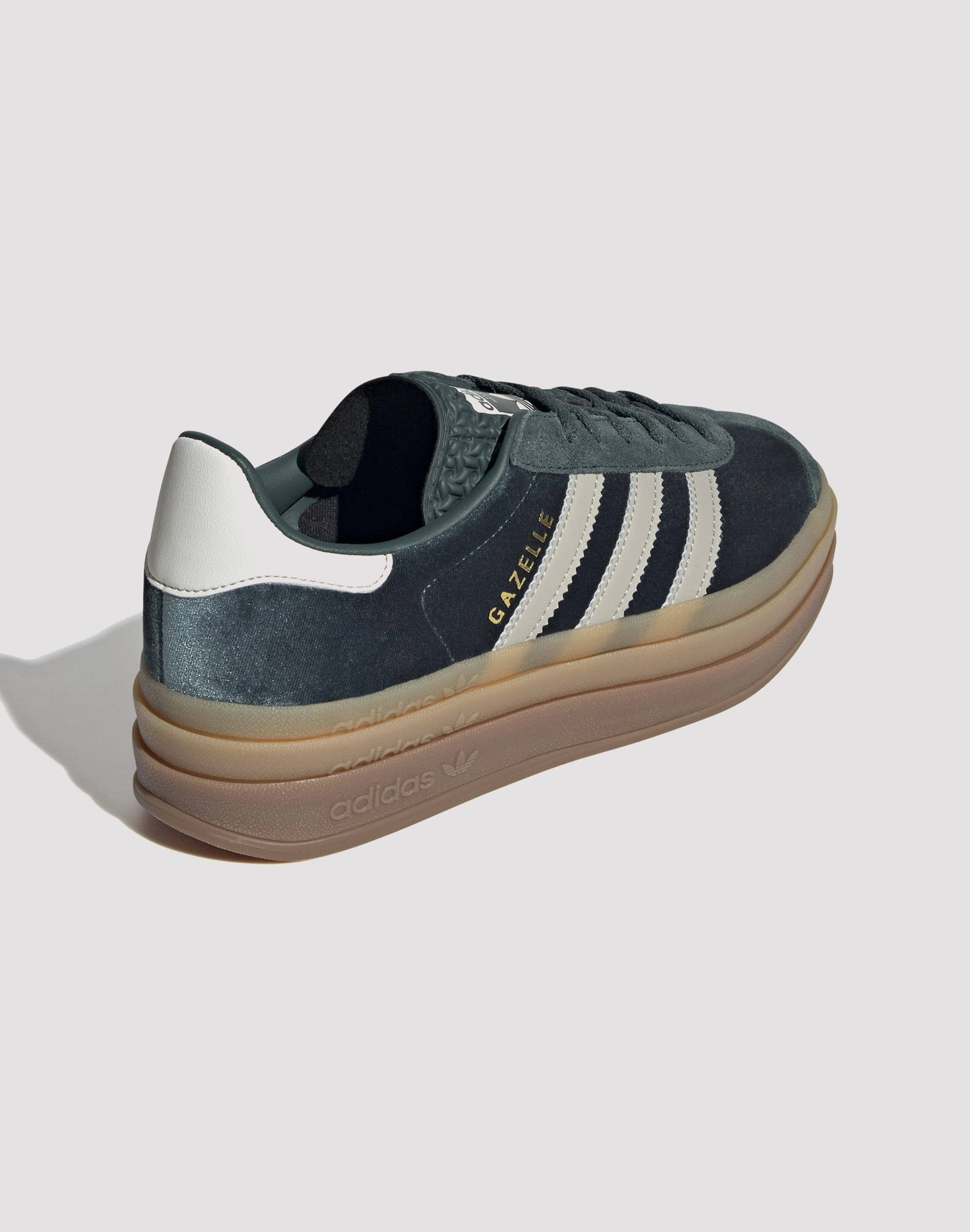 Adidas Originals Gazelle Bold "Mineral Green/Putty Grey" Wear resistant baseball players' mobility