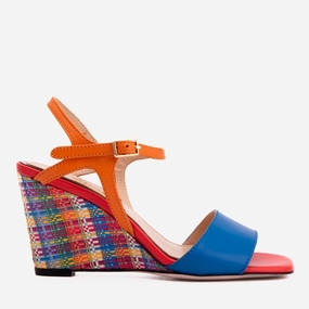 The Mosaic Multicolor Wedge Heel Leather Women Sandal material - type soccer players