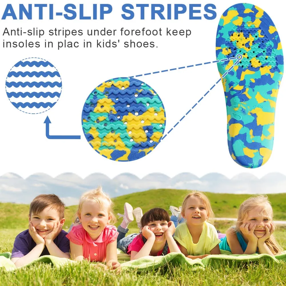 Ailaka Kids Orthotic Cushioning Arch Support Shoe Insoles, Children EVA Foam Inserts for Flat Feet, Plantar Fasciitis 11.5/13 UK Child