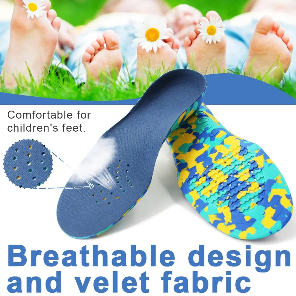 Ailaka Kids Orthotic Cushioning Arch Support Shoe Insoles, Children EVA Foam Inserts for Flat Feet, Plantar Fasciitis 11.5/13 UK Child