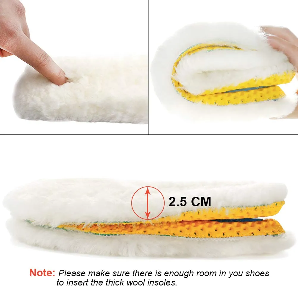 Ailaka Sheepskin Sport Wool Insoles for Women & Men, Premium Thick Fur Fleece Replacement Warm Inserts for Shoes Boots Slippers Sneakers 11 M US Women/9 M US Men 1 Pair