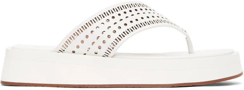 ALAÃA White Vienne Plastron Platform Sandals