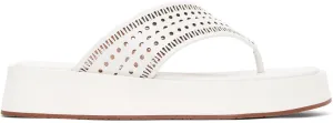 ALAÃA White Vienne Plastron Platform Sandals