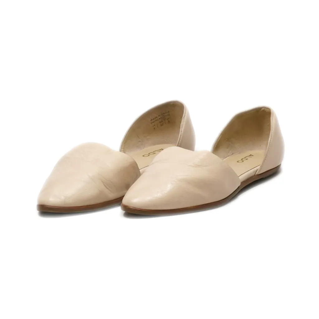 Aldo Slip Ons Leather Beige Colour For Women