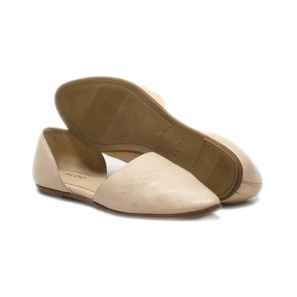 Aldo Slip Ons Leather Beige Colour For Women