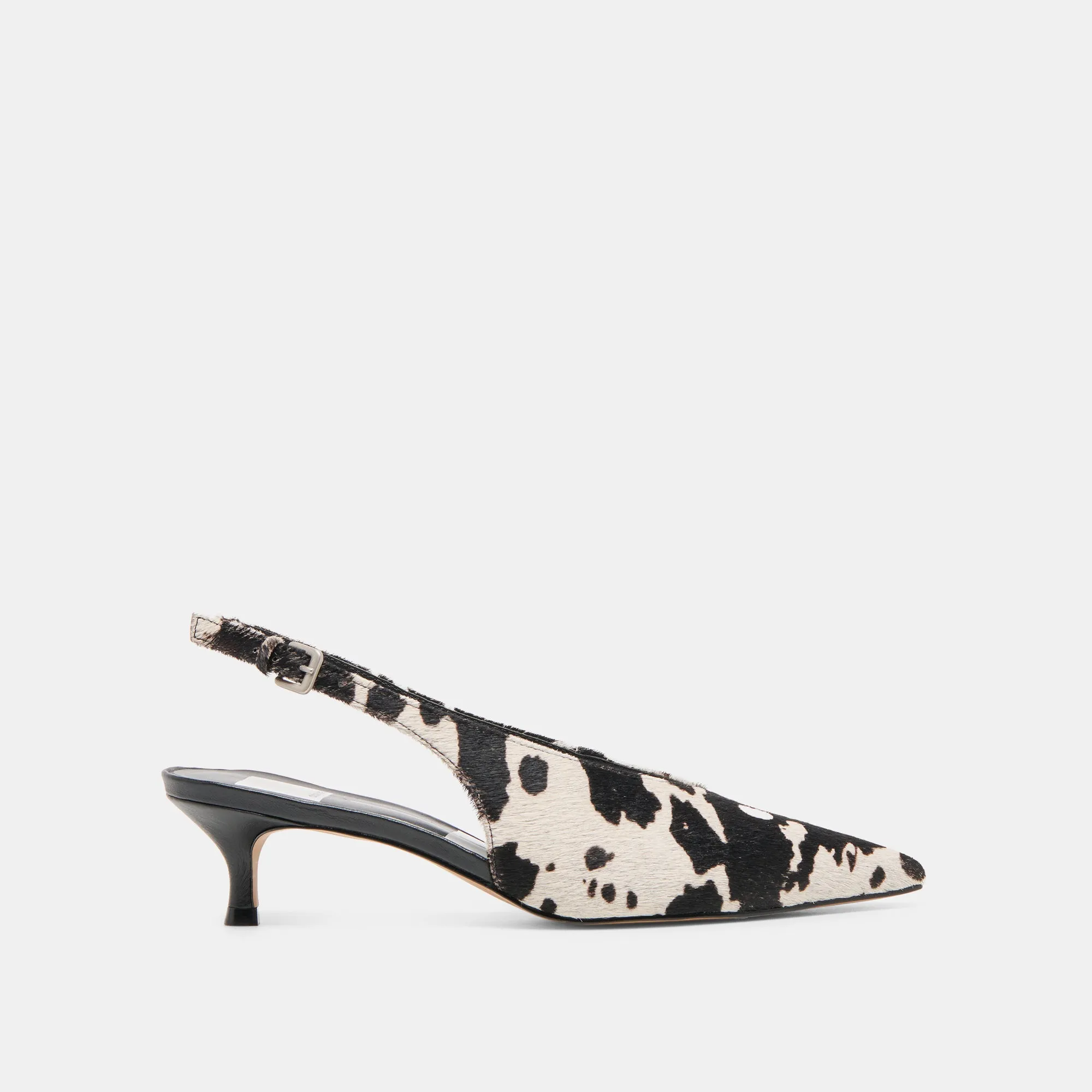ALENNA HEELS BLACK WHITE TAURUS CALF HAIR Effortless Design