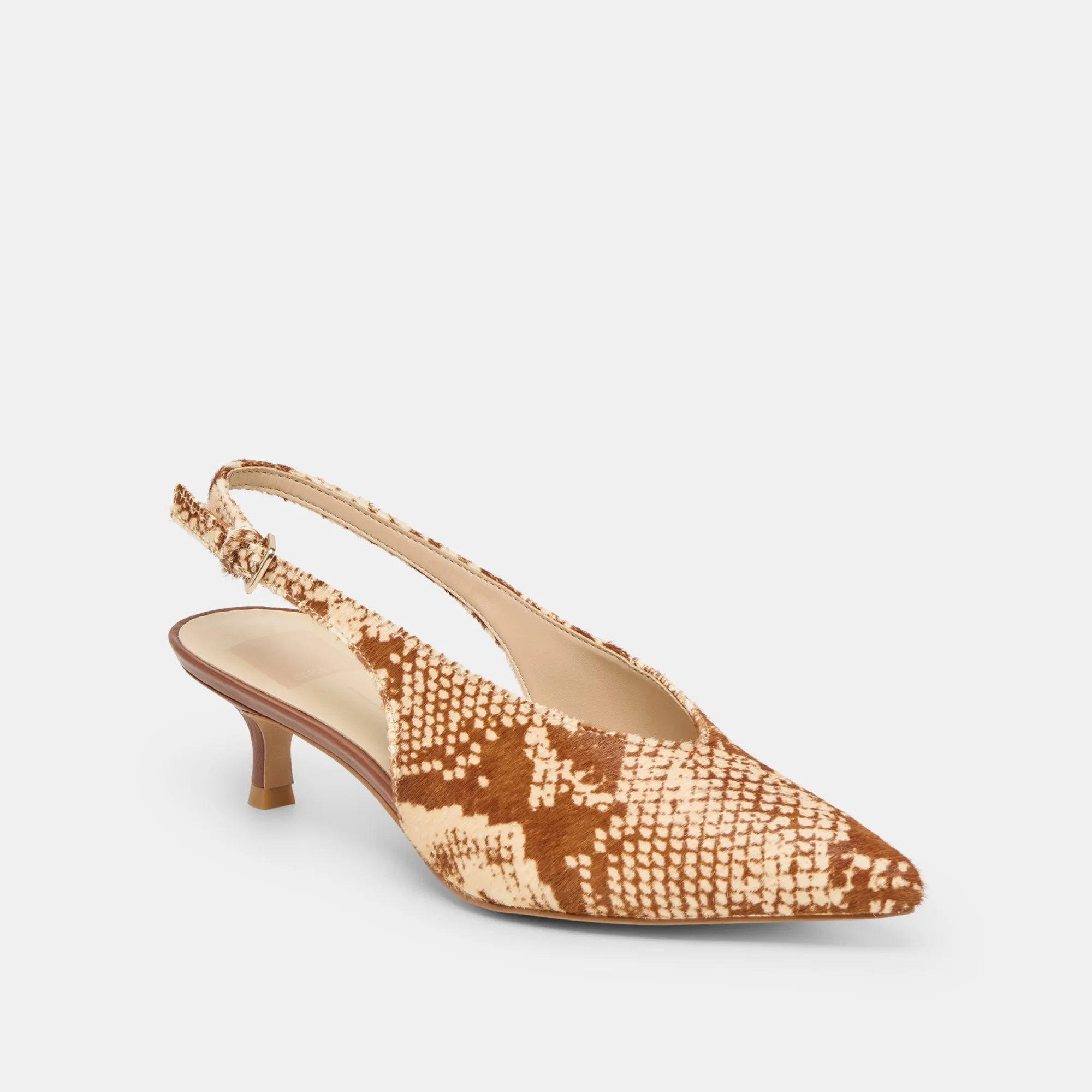 Boss Mode Retro design ALENNA HEELS BROWN SNAKE CALF HAIR