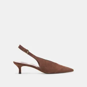 Bespoke Fit Sophisticated Look ALENNA HEELS DK BROWN SUEDE